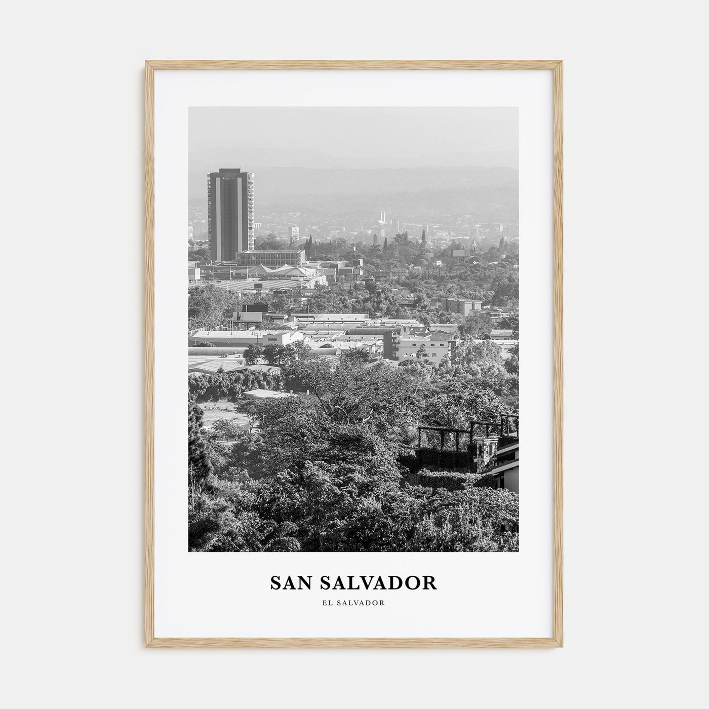 San Salvador Portrait B&W Poster