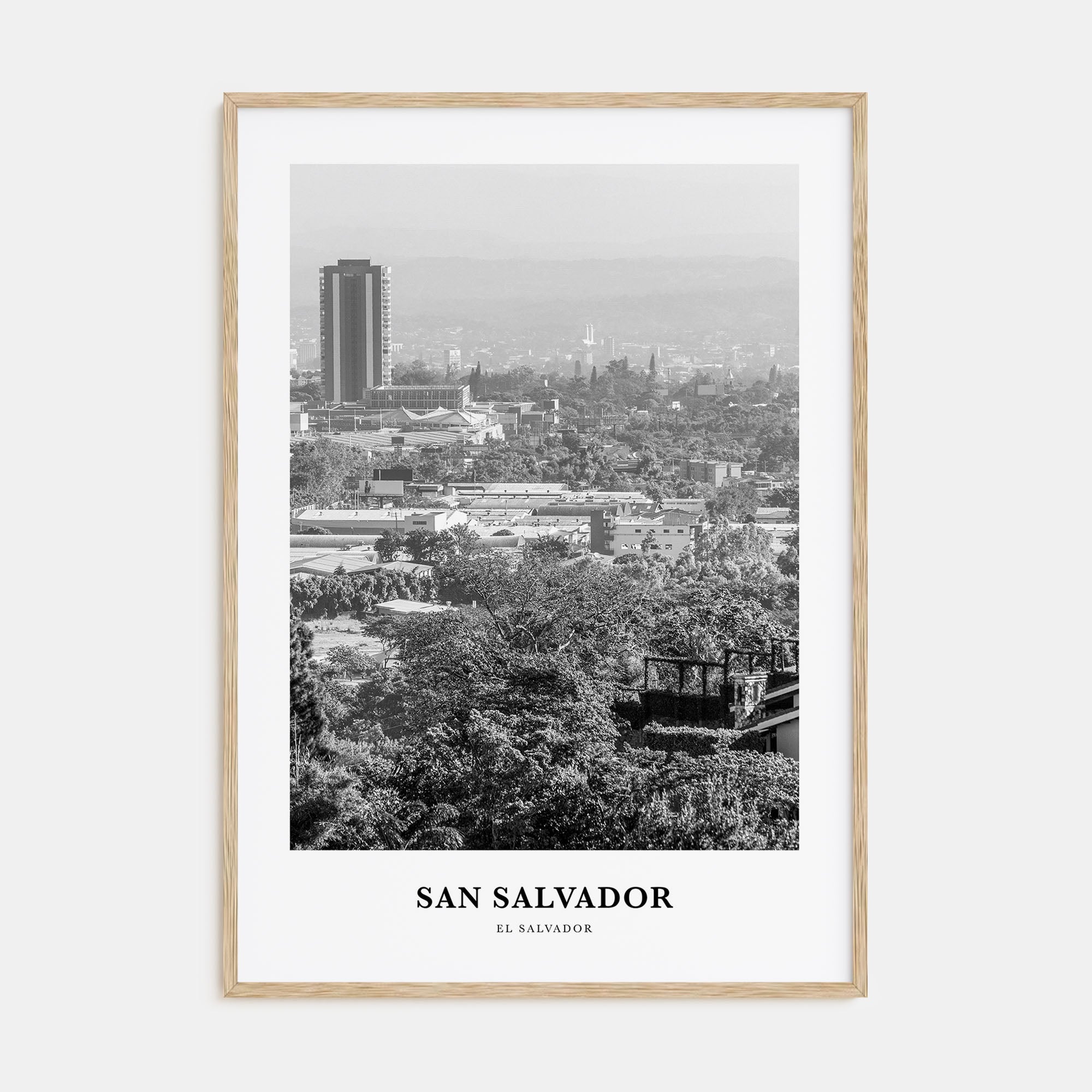 San Salvador Portrait B&W Poster