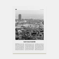 San Salvador Travel B&W Poster