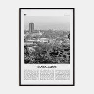 San Salvador Travel B&W Poster