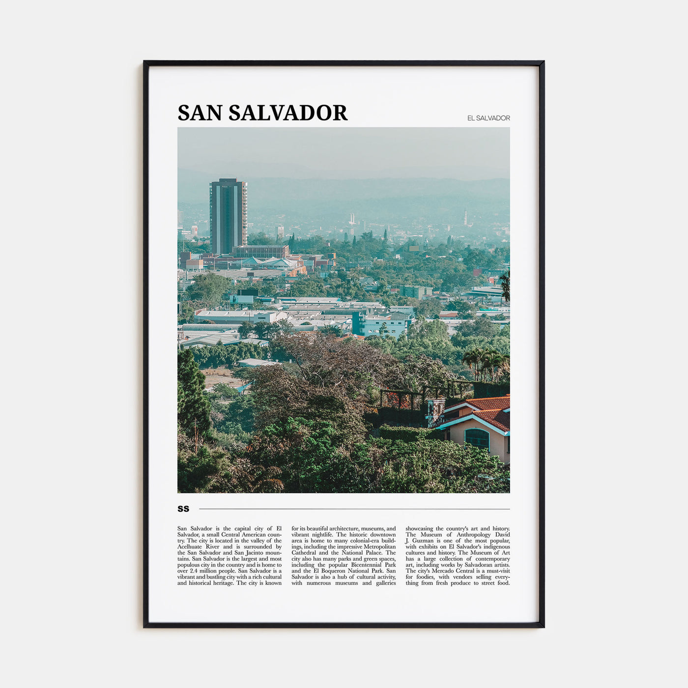 San Salvador Travel Color Poster