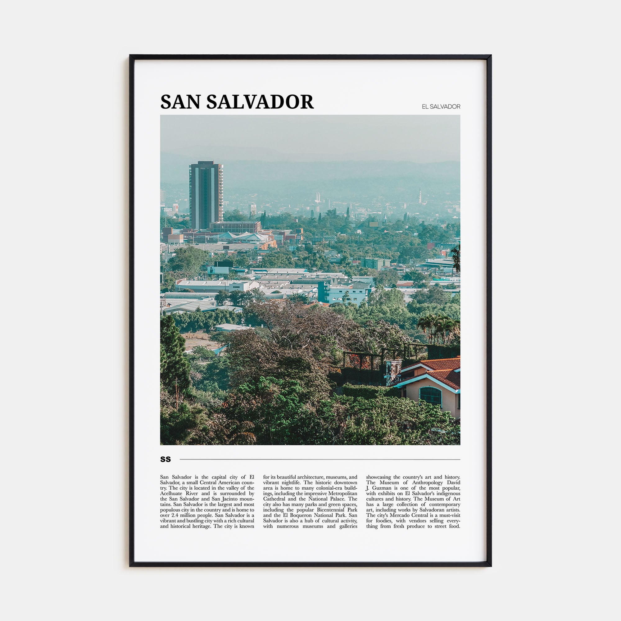 San Salvador Travel Color Poster