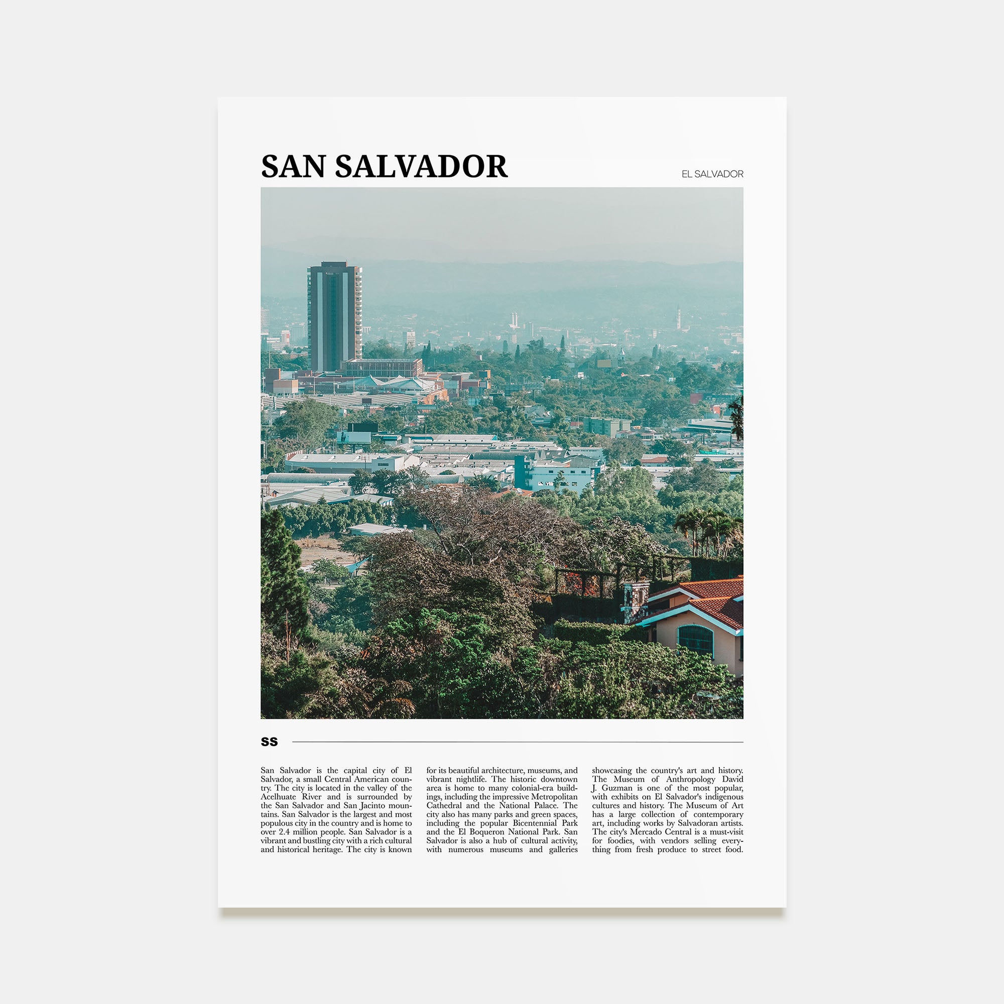 San Salvador Travel Color Poster