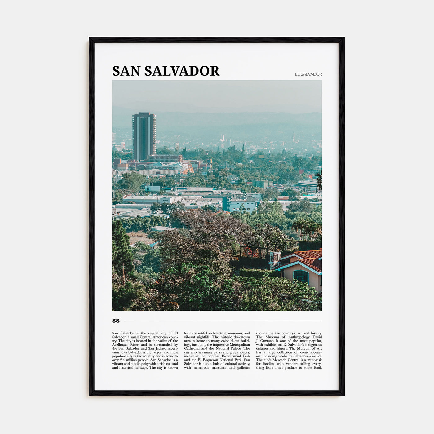 San Salvador Travel Color Poster