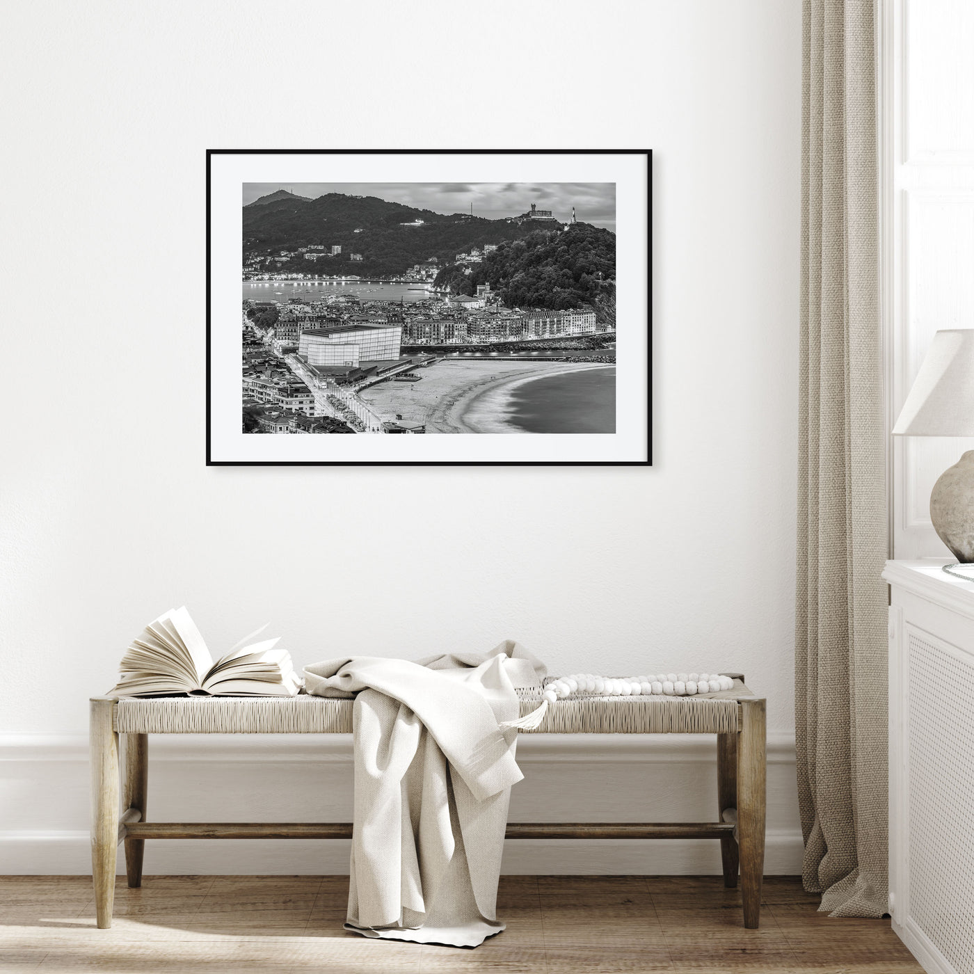 San Sebastián Landscape B&W Poster