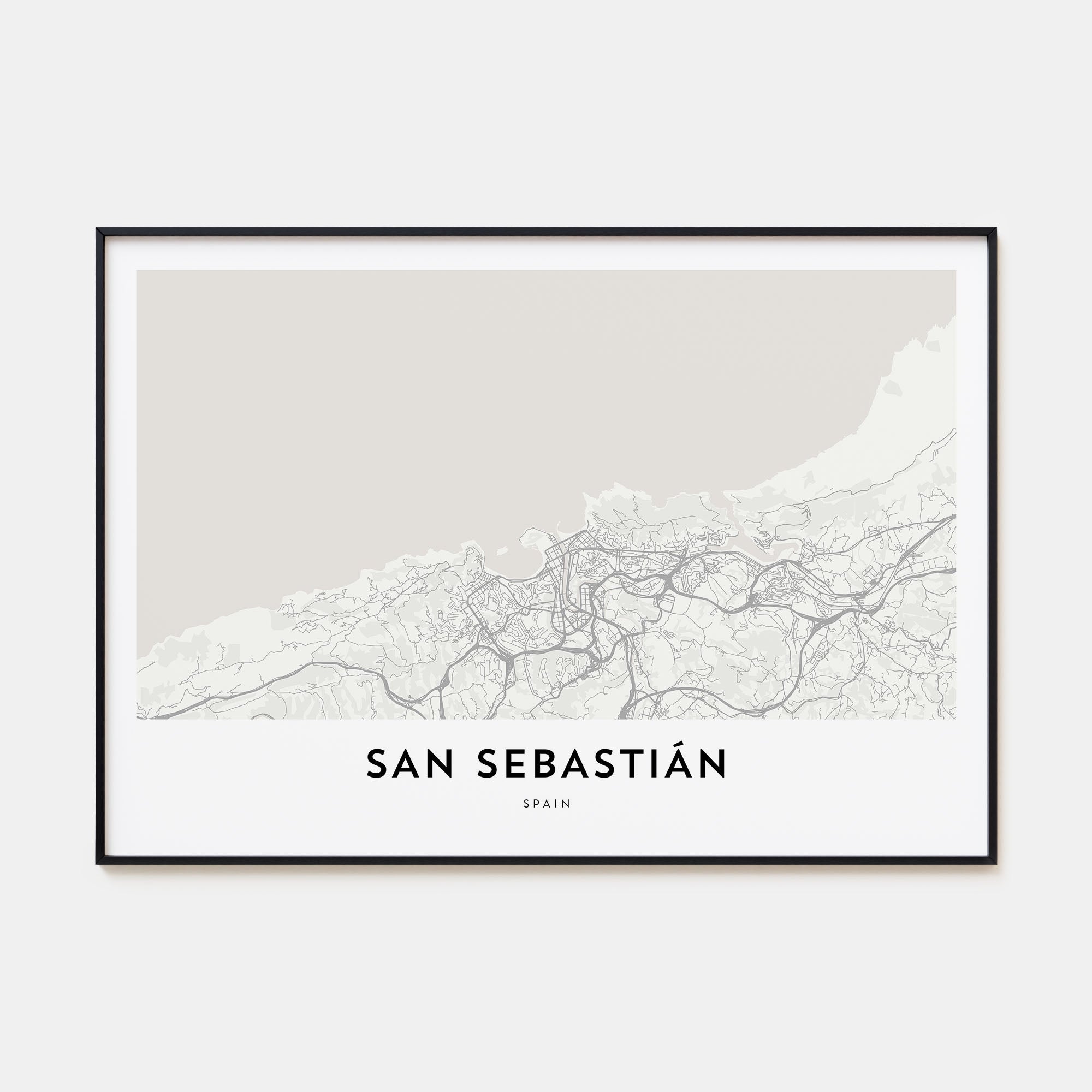 San Sebastián Map Landscape Poster