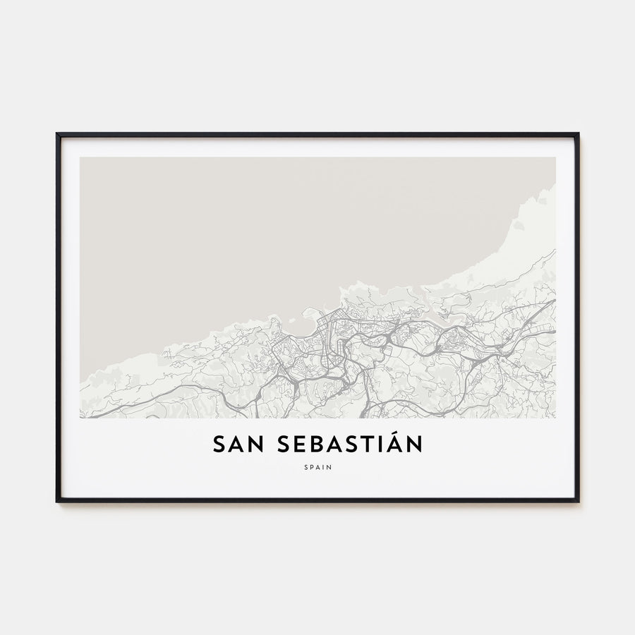 San Sebastián Map Landscape Poster