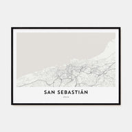 San Sebastián Map Landscape Poster