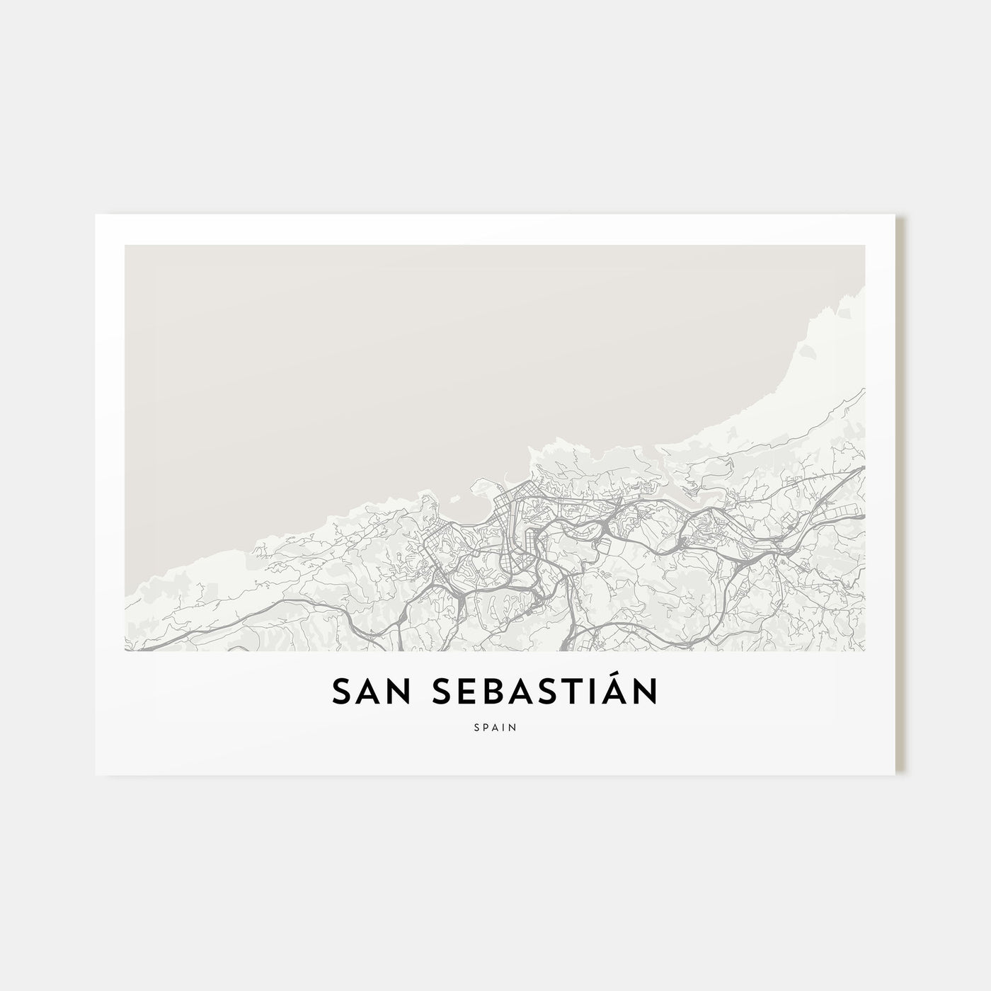San Sebastián Map Landscape Poster