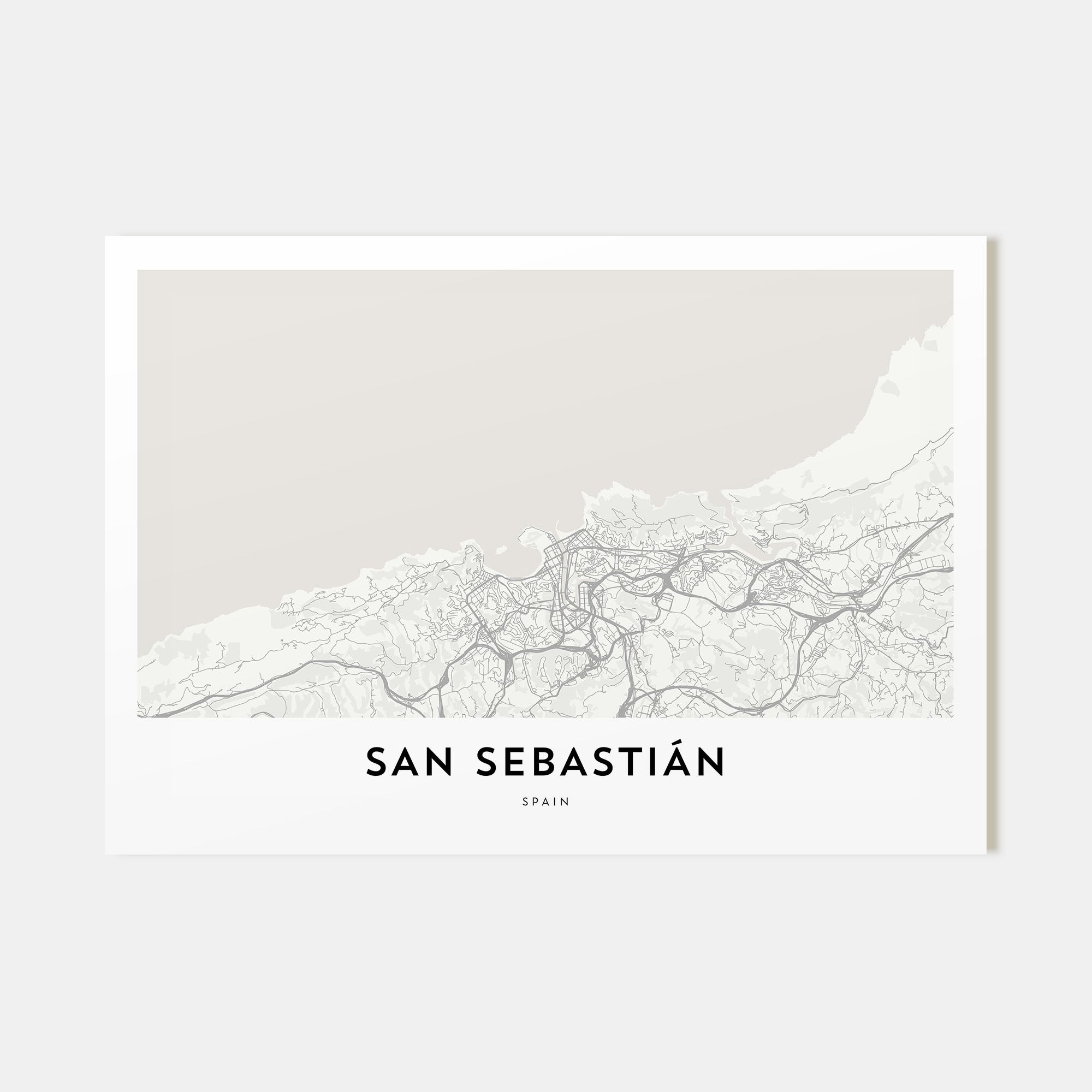 San Sebastián Map Landscape Poster