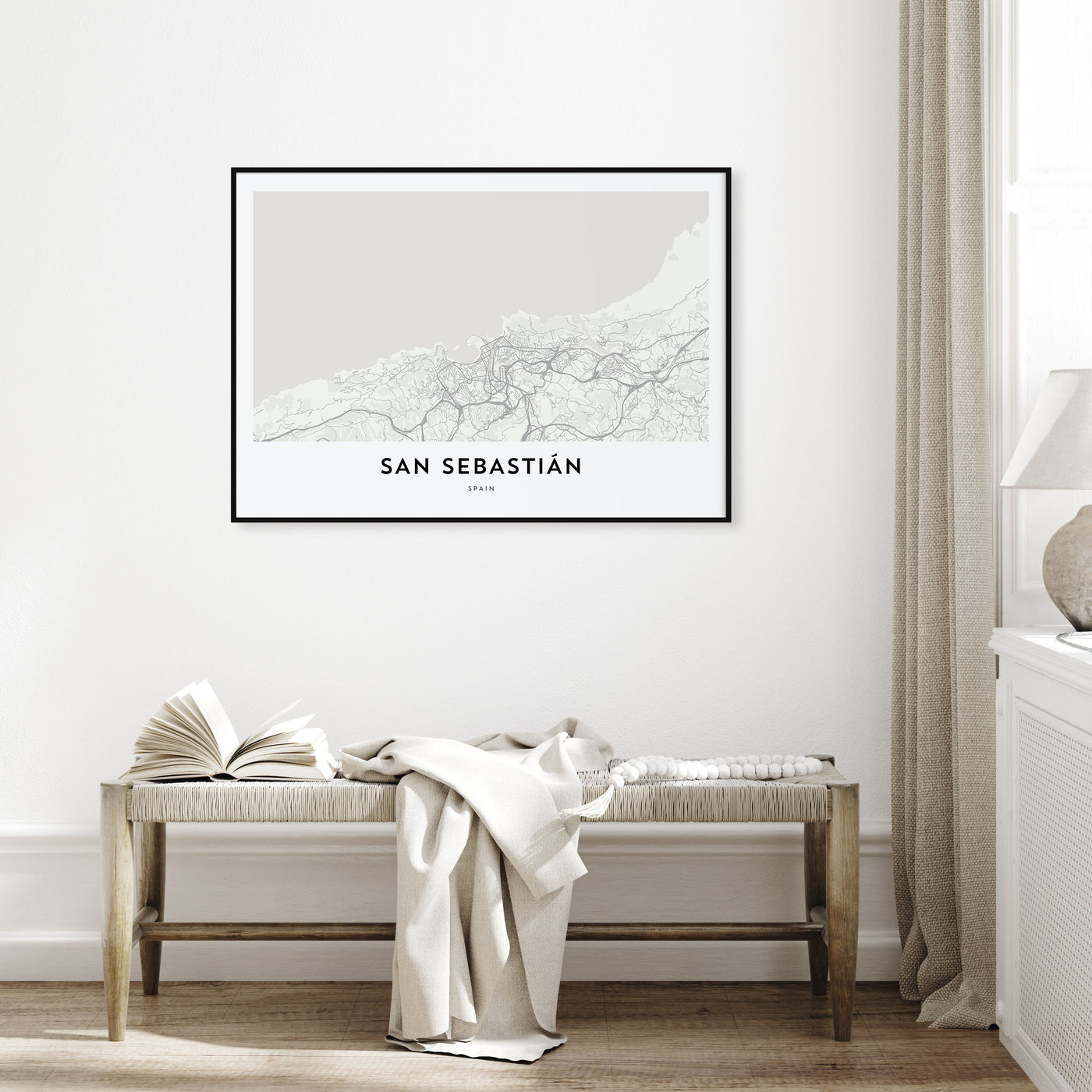 San Sebastián Map Landscape Poster