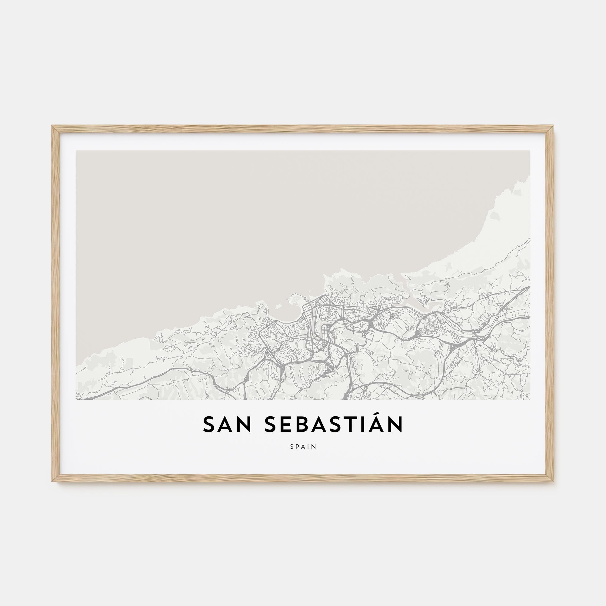 San Sebastián Map Landscape Poster