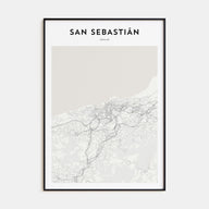 San Sebastián Map Portrait Poster