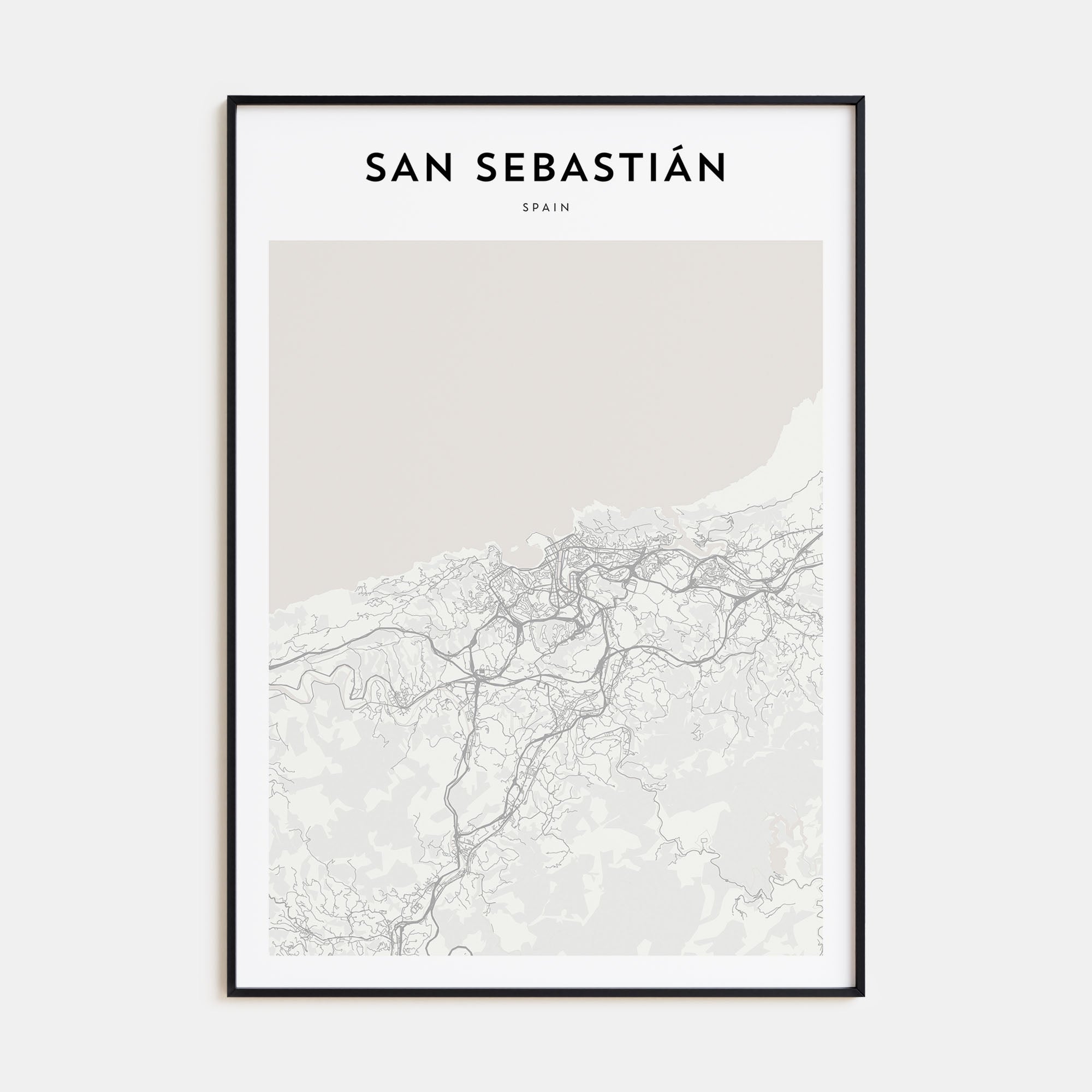 San Sebastián Map Portrait Poster