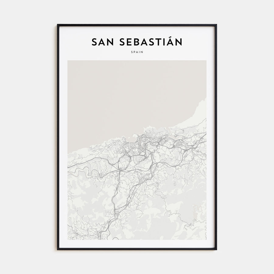 San Sebastián Map Portrait Poster