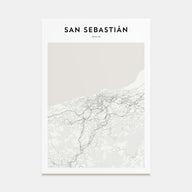 San Sebastián Map Portrait Poster