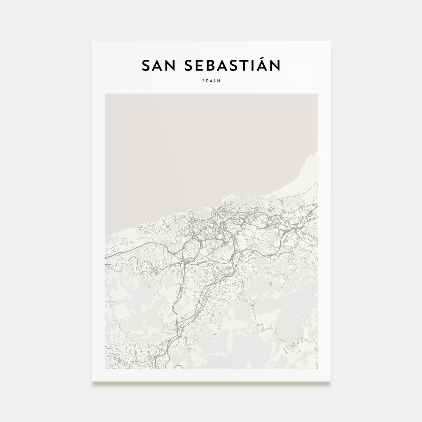 San Sebastián Map Portrait Poster