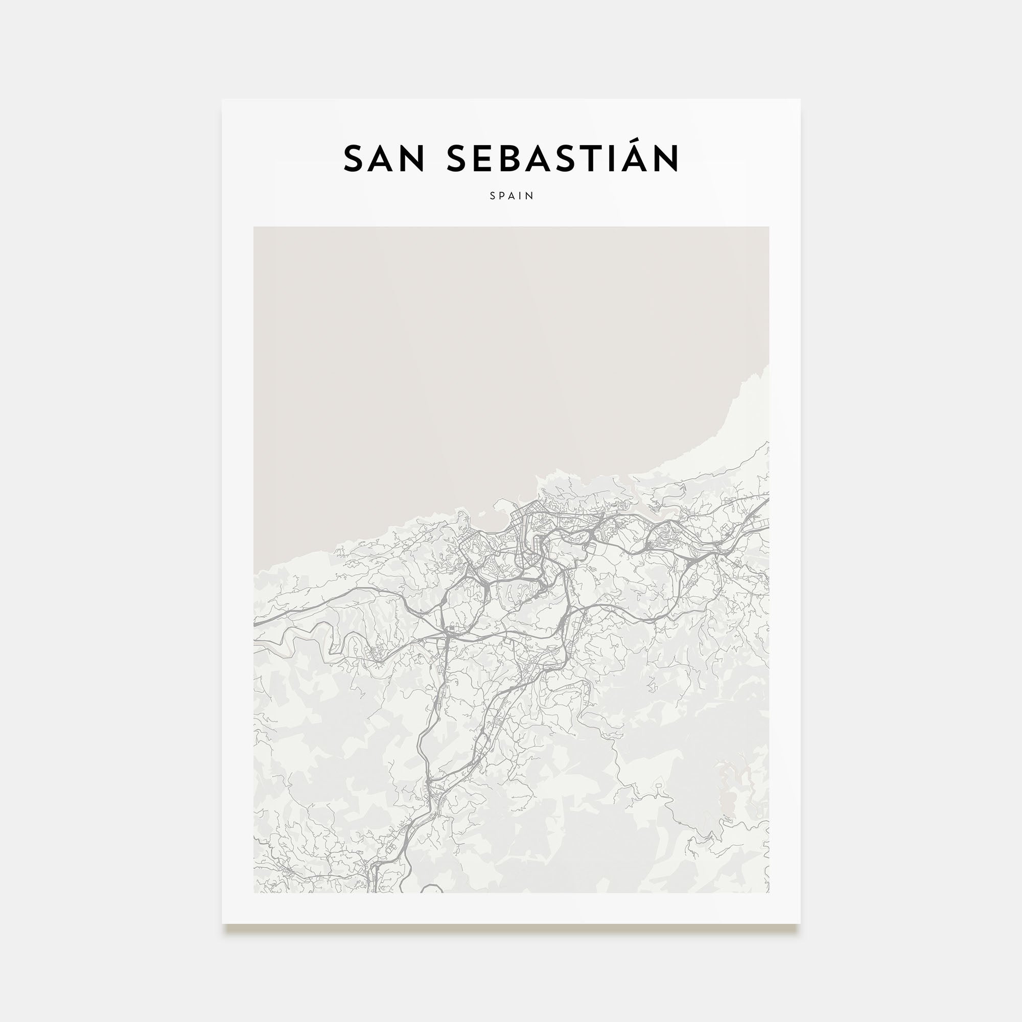San Sebastián Map Portrait Poster
