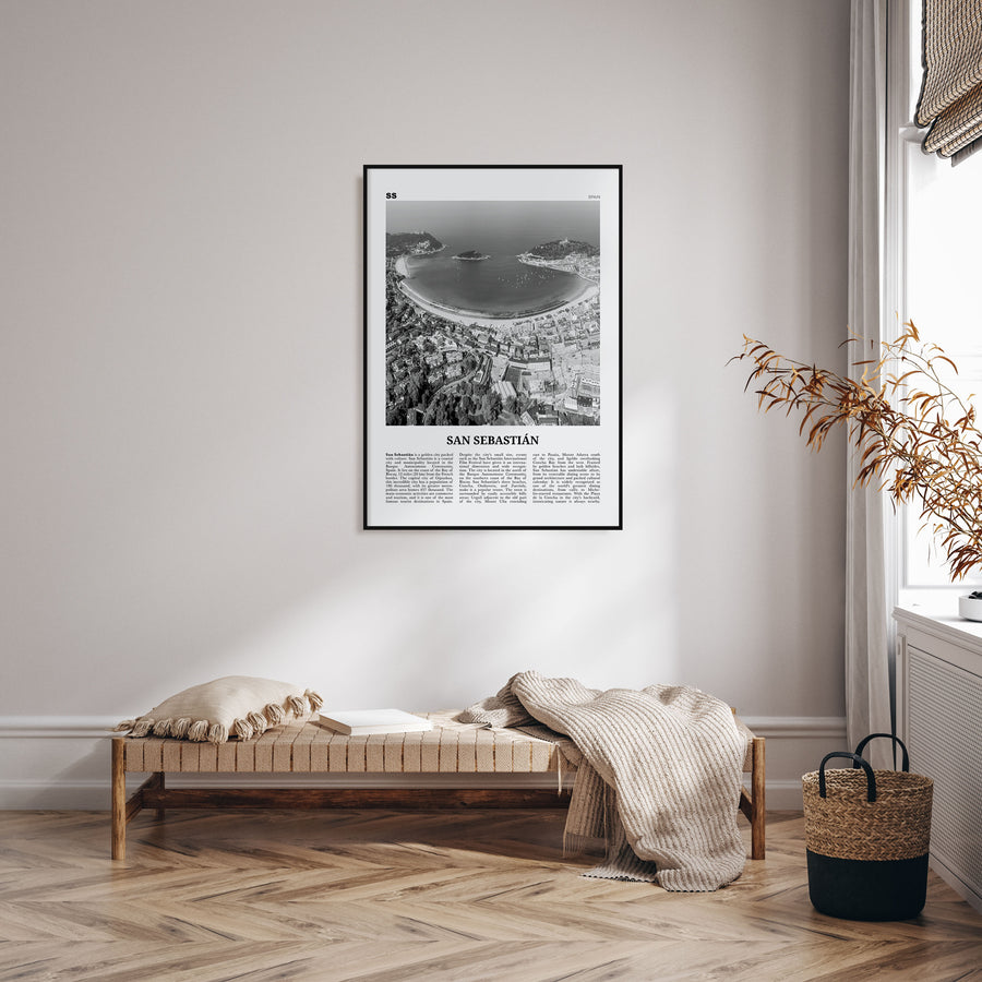 San Sebastián Travel B&W No 1 Poster
