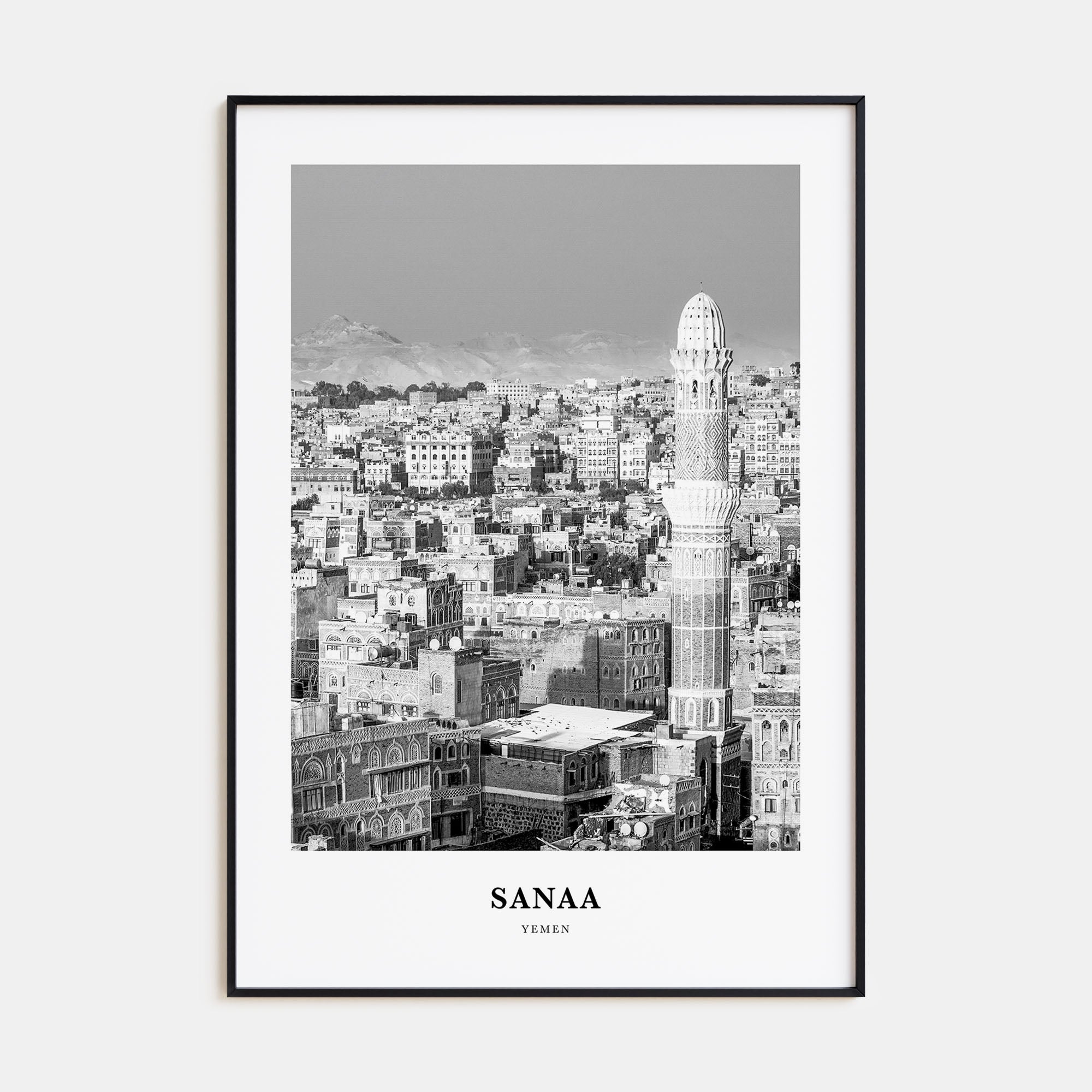 Sana'a Portrait B&W Poster