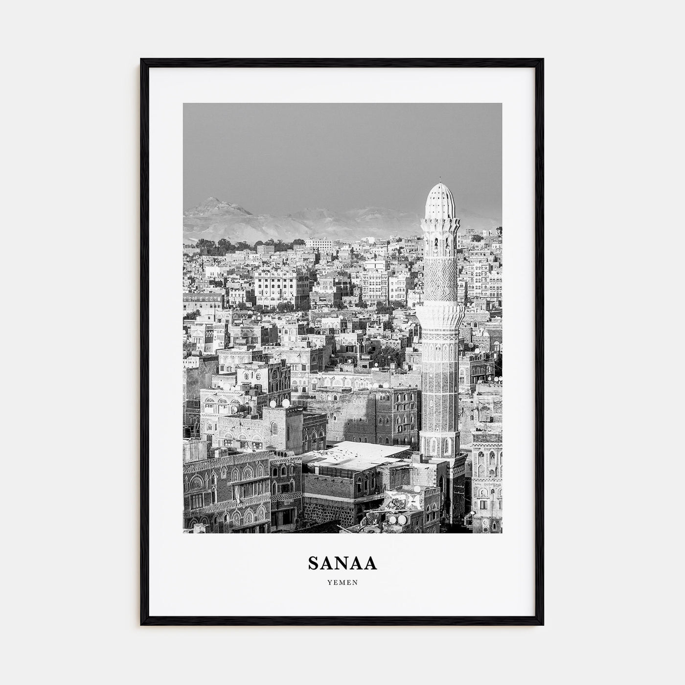 Sana'a Portrait B&W Poster
