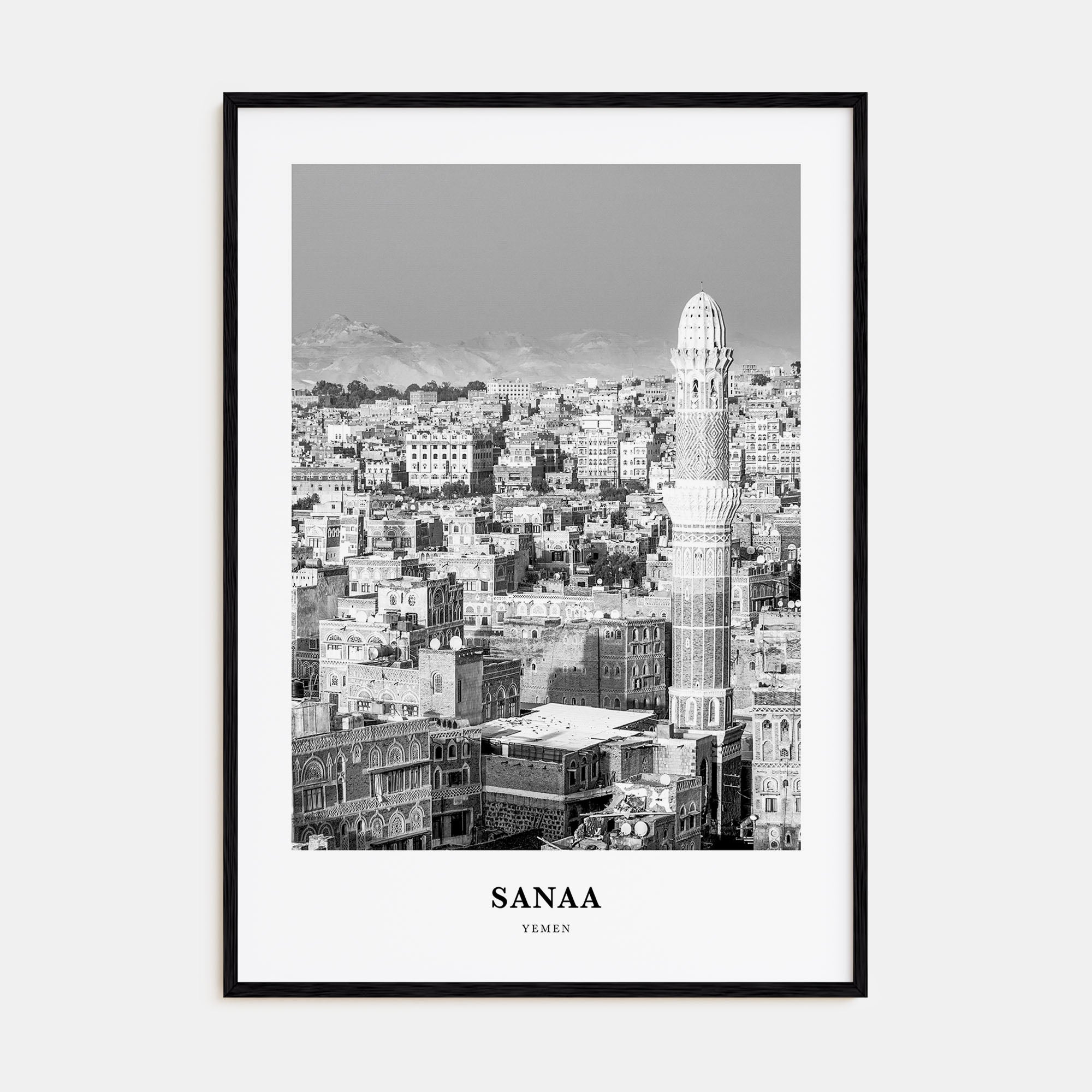 Sana'a Portrait B&W Poster