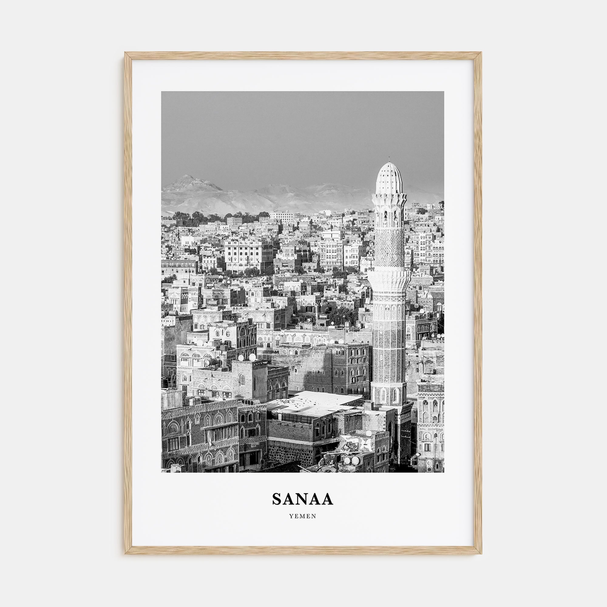 Sana'a Portrait B&W Poster