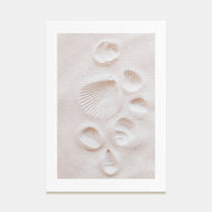 Sand with Seashell Footprints Photo Color Poster