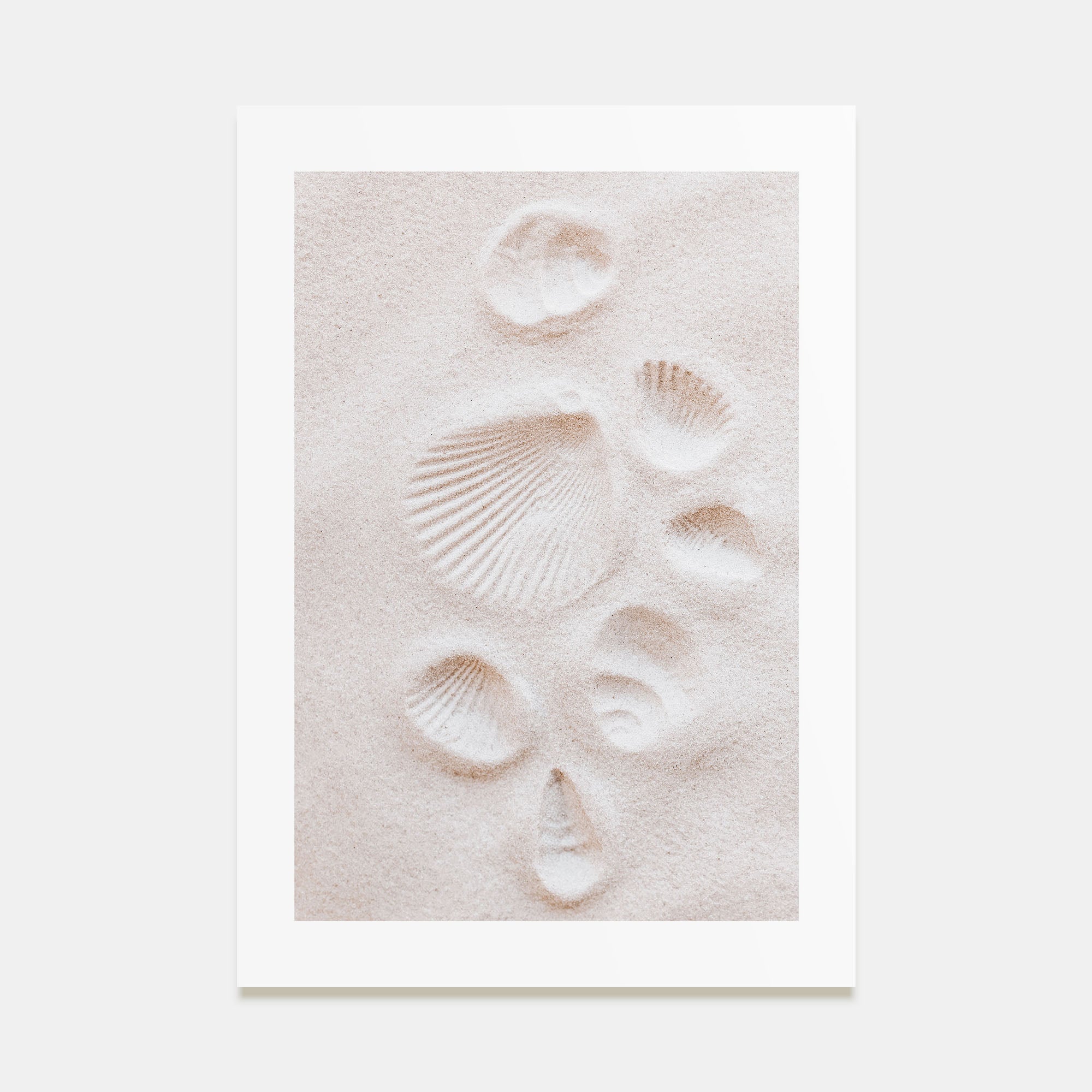 Sand with Seashell Footprints Photo Color Poster