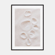 Sand with Seashell Footprints Photo Color Poster