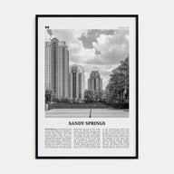 Sandy Springs Travel B&W Poster