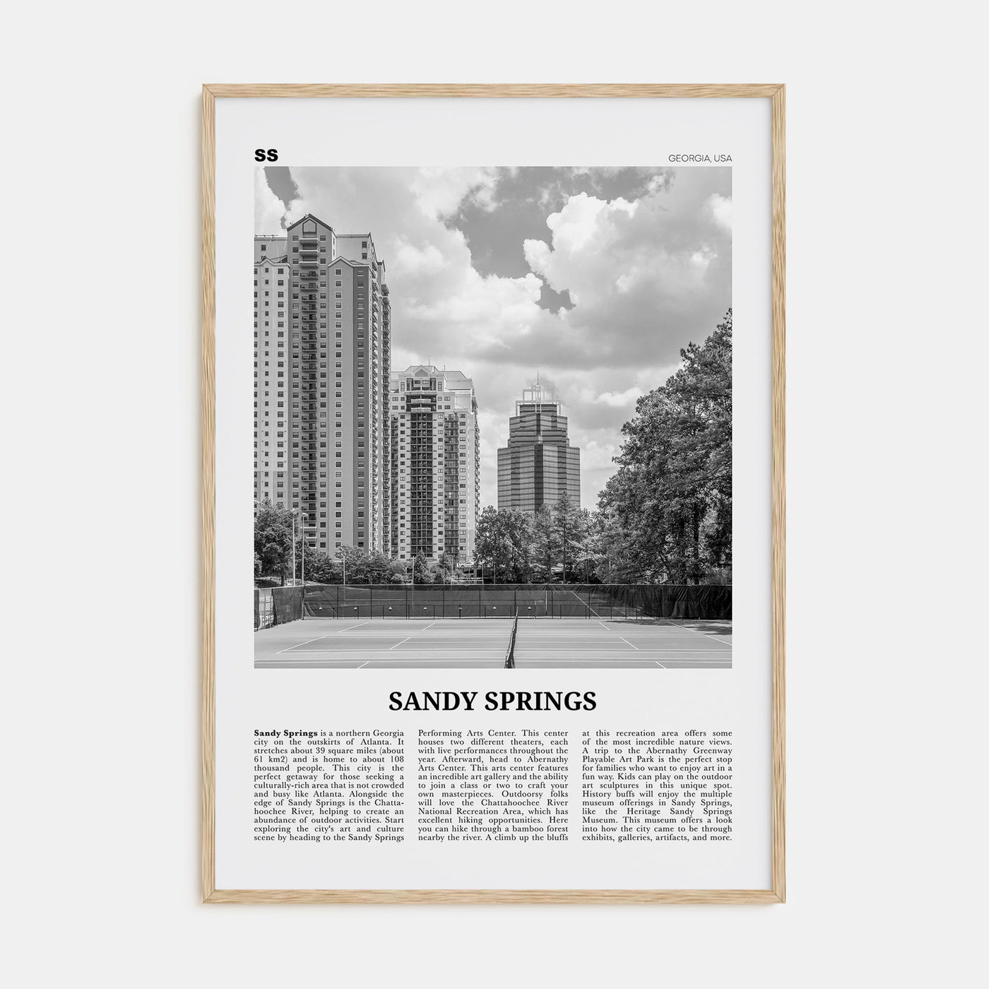 Sandy Springs Travel B&W Poster