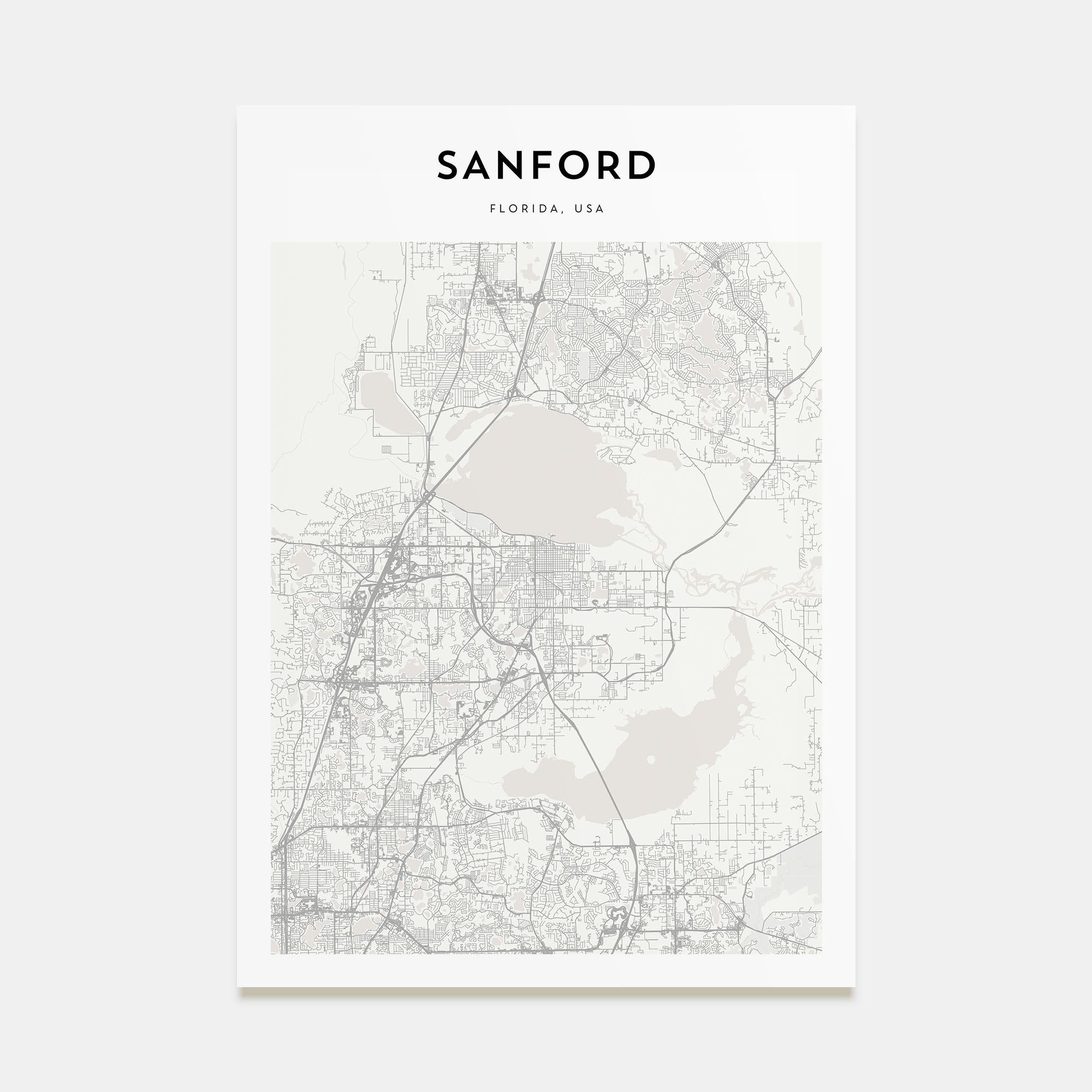 Sanford Map Portrait Poster