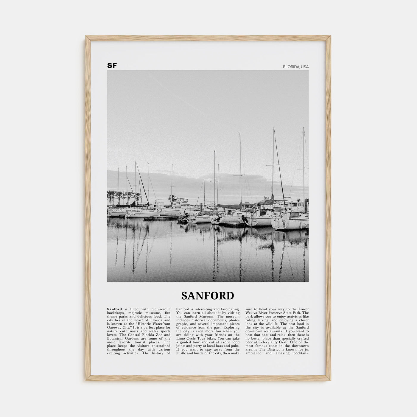 Sanford Travel B&W Poster