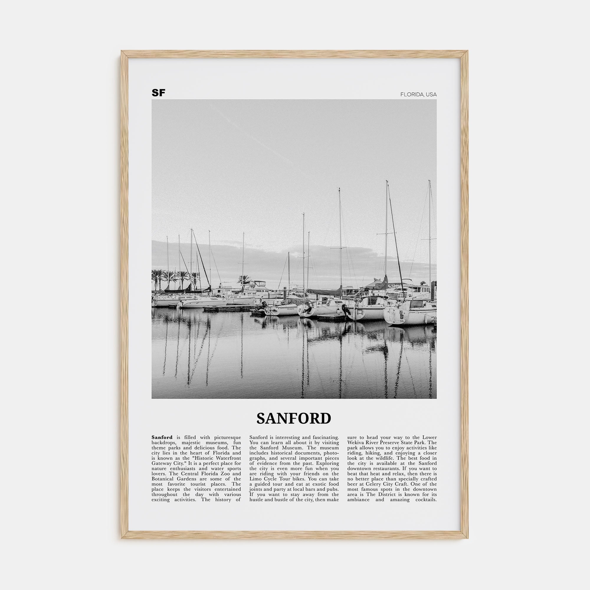 Sanford Travel B&W Poster