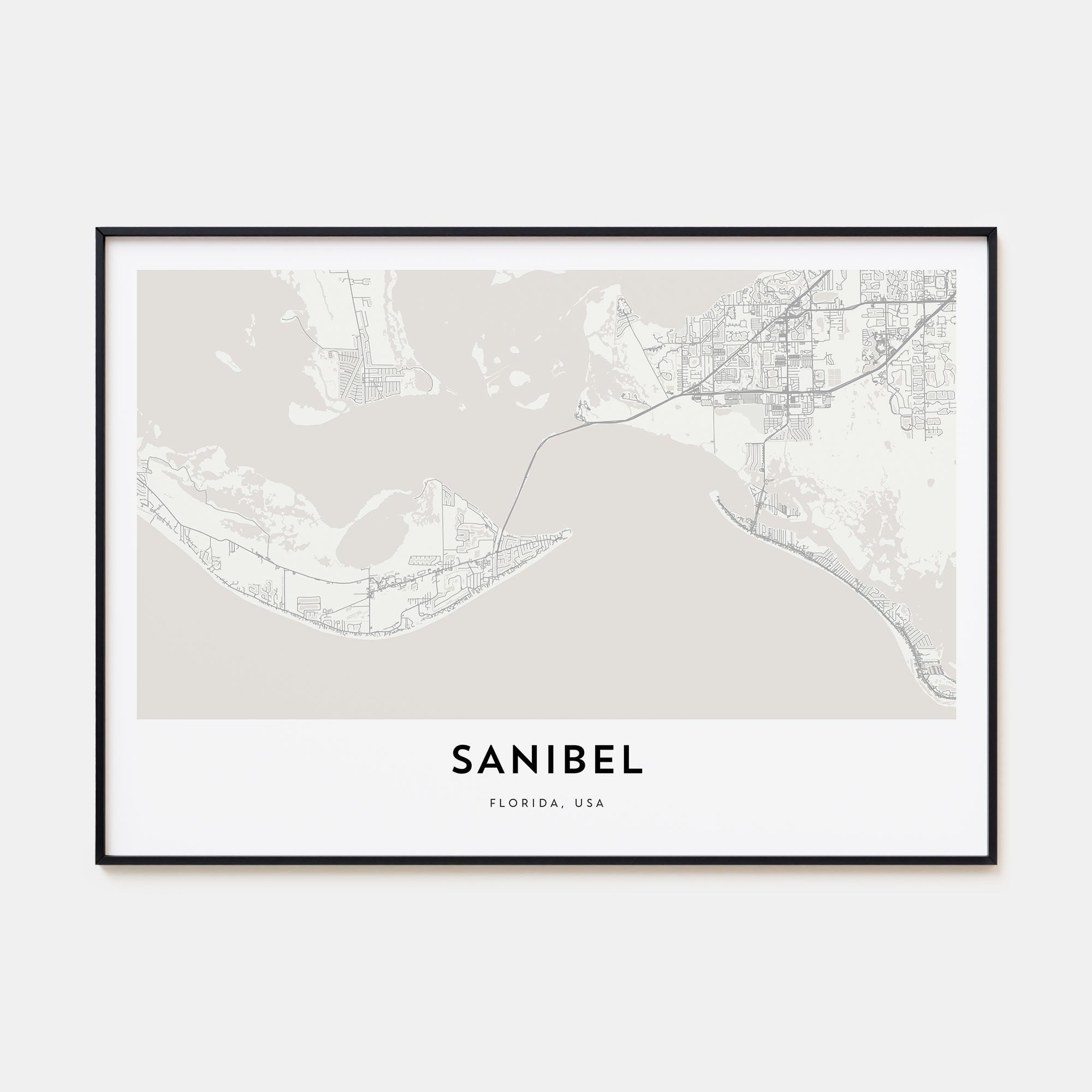 Sanibel Map Landscape Poster