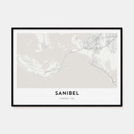 Sanibel Map Landscape Poster