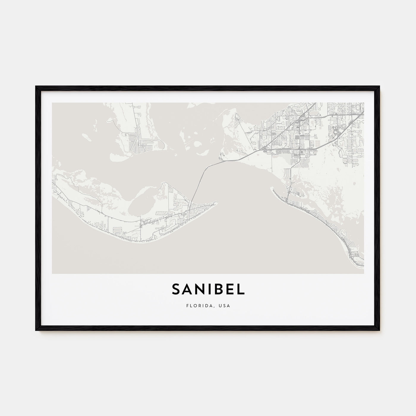 Sanibel Map Landscape Poster