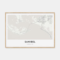 Sanibel Map Landscape Poster