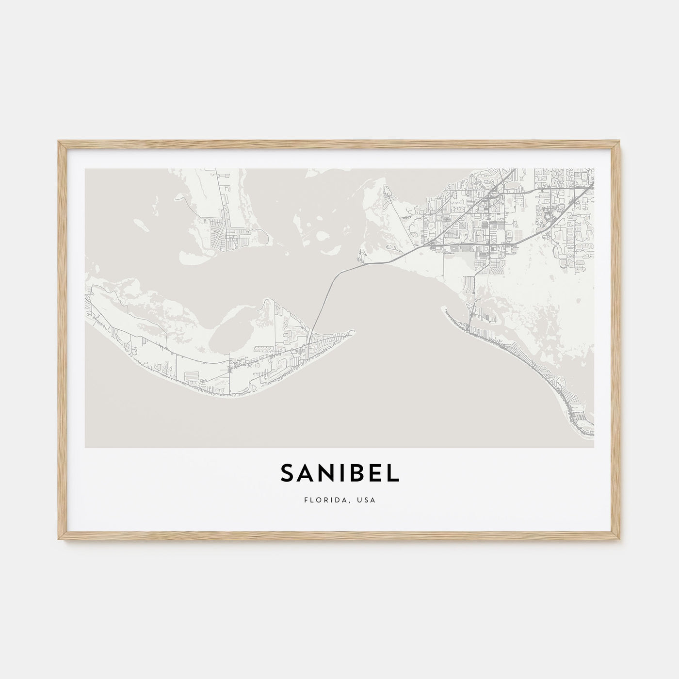 Sanibel Map Landscape Poster