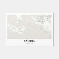 Sanibel Map Landscape Poster