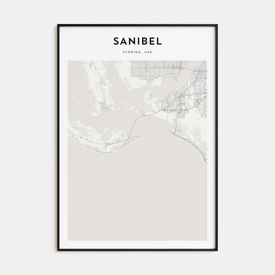 Sanibel Map Portrait Poster