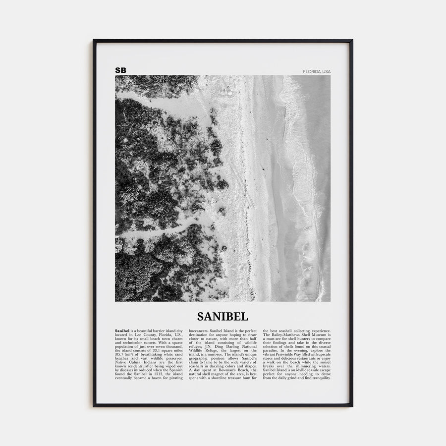 Sanibel Travel B&W Poster