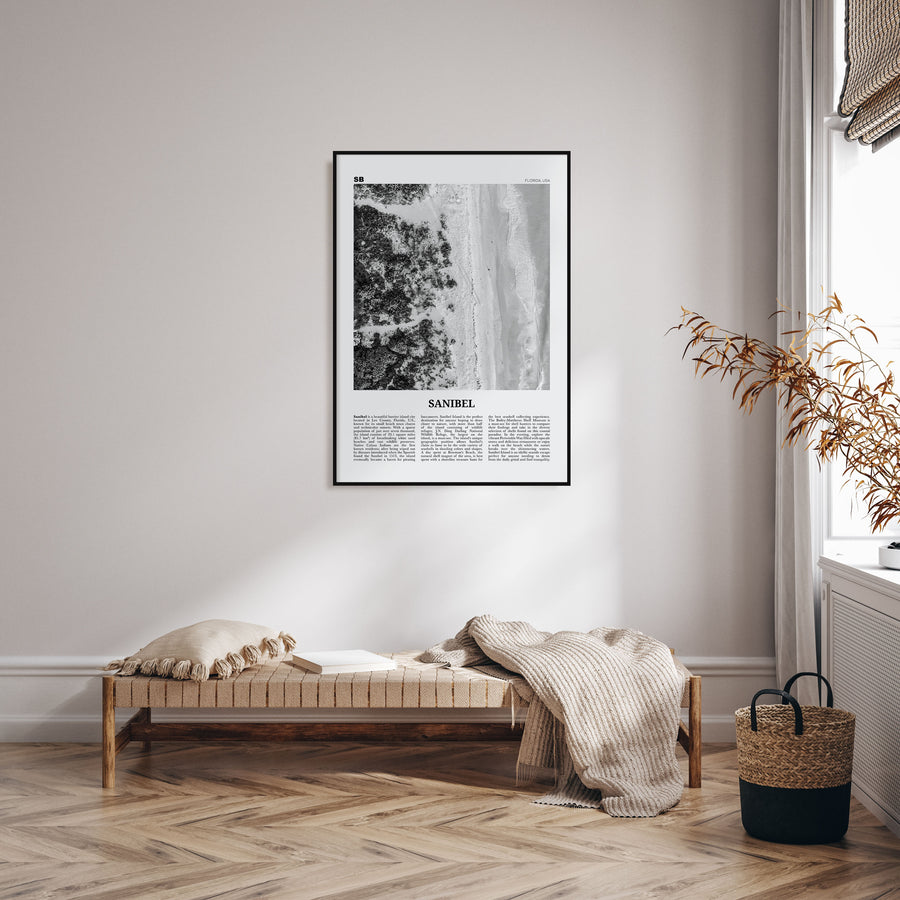 Sanibel Travel B&W Poster