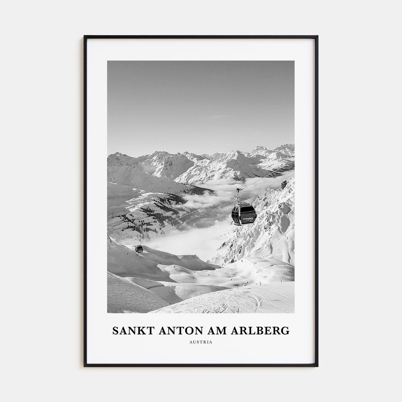 Sankt Anton am Arlberg Portrait B&W Poster