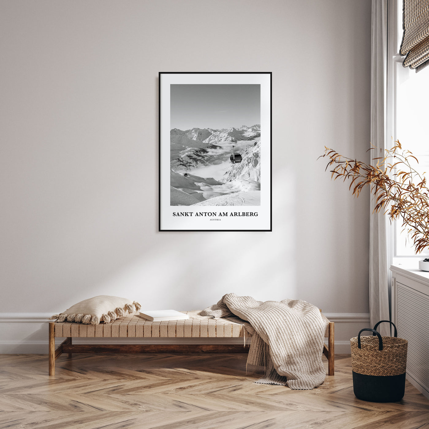 Sankt Anton am Arlberg Portrait B&W Poster