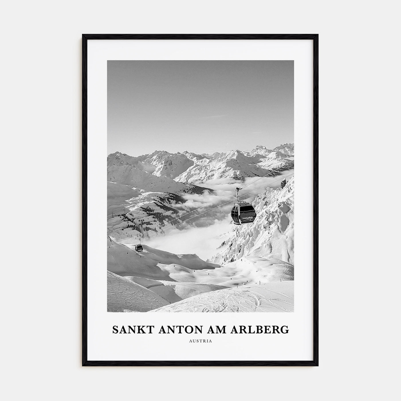 Sankt Anton am Arlberg Portrait B&W Poster