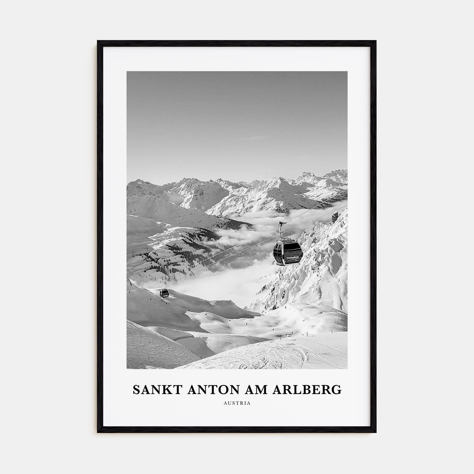 Sankt Anton am Arlberg Portrait B&W Poster