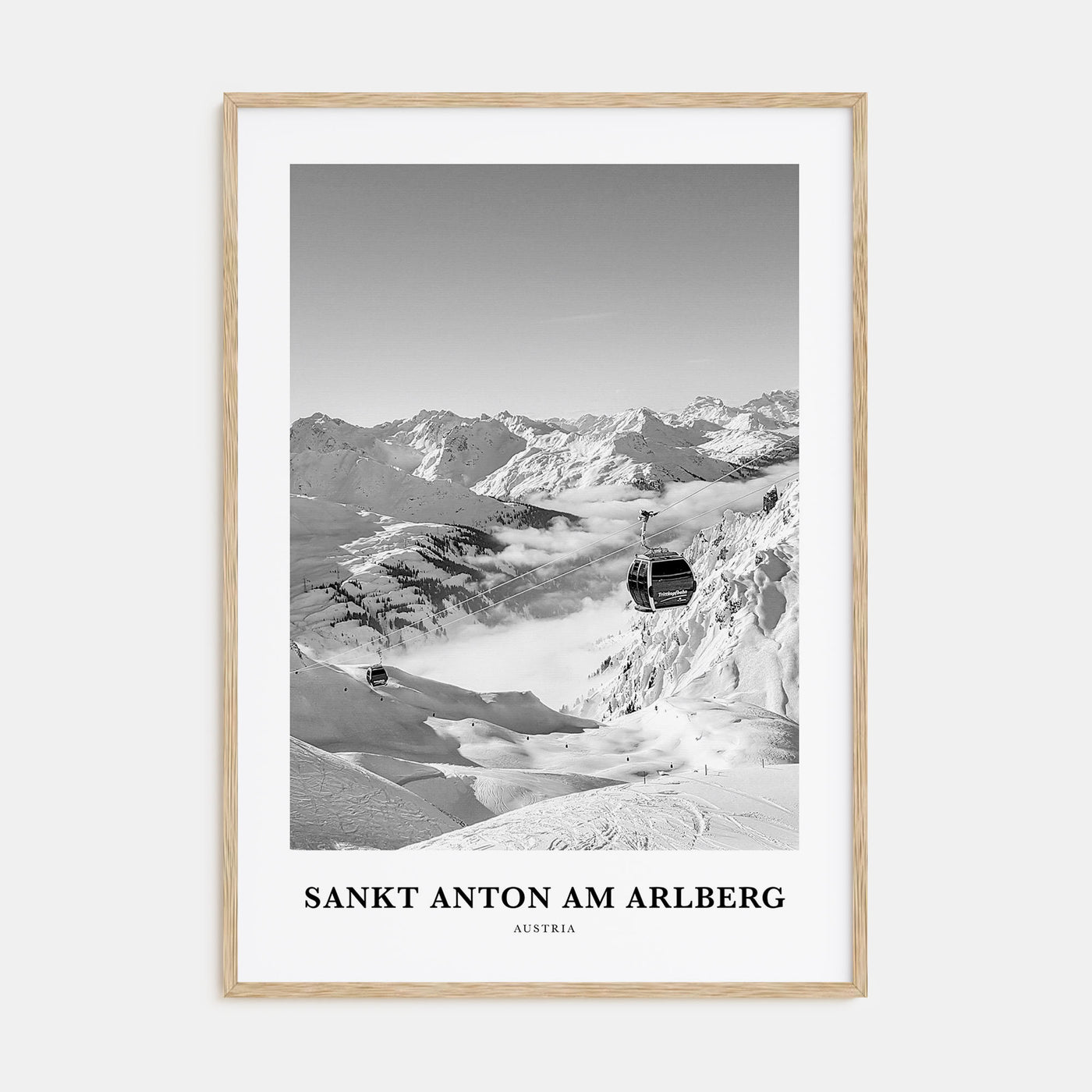 Sankt Anton am Arlberg Portrait B&W Poster