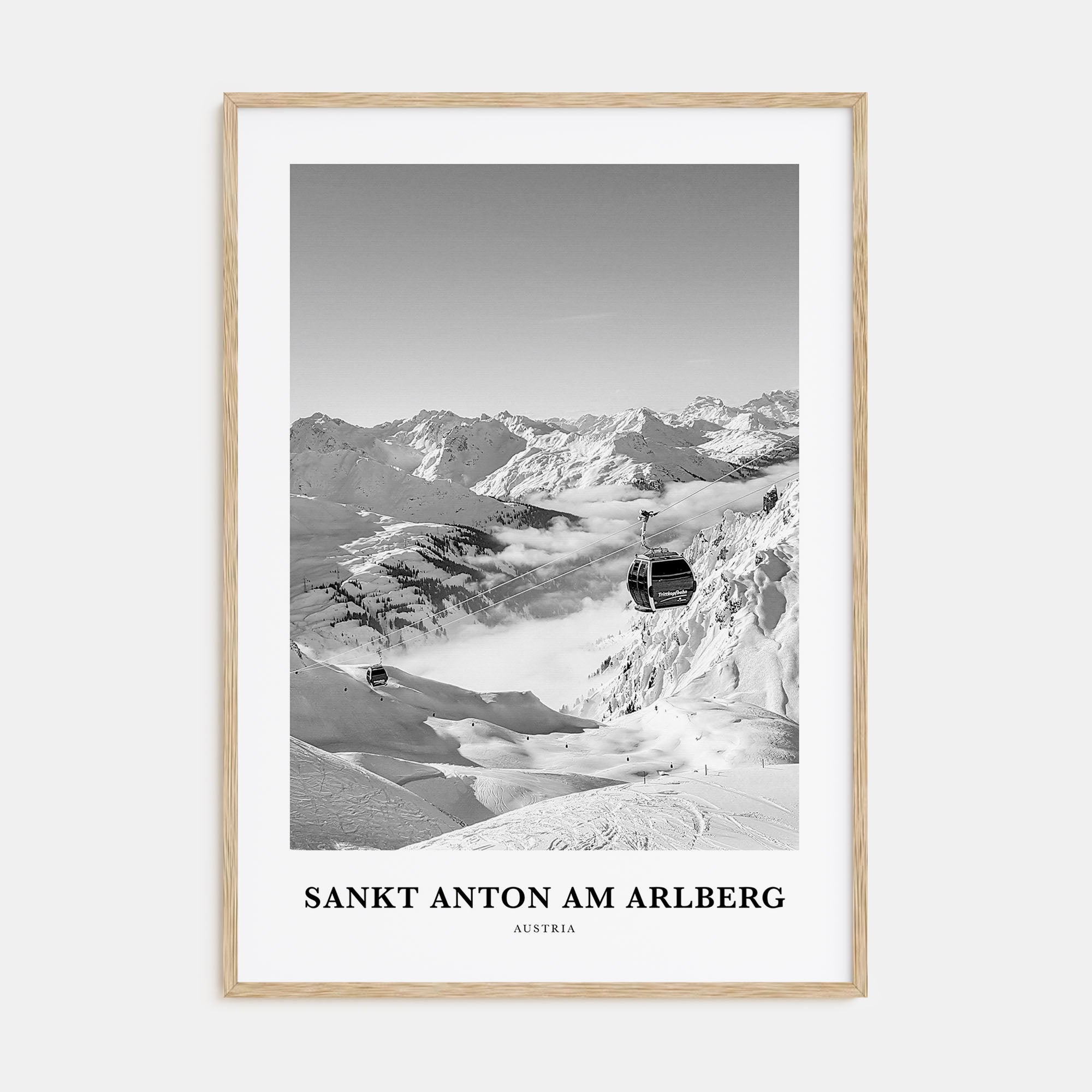 Sankt Anton am Arlberg Portrait B&W Poster